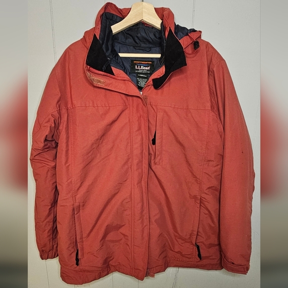 L.L. Bean Jackets & Blazers - Vintage LL Bean 2-in-1 Polartec Wind Proof Red Parka Jacket with Hood, Womens XL